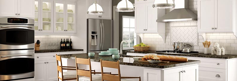 kitchen with white Crystal Cabinets in Morris