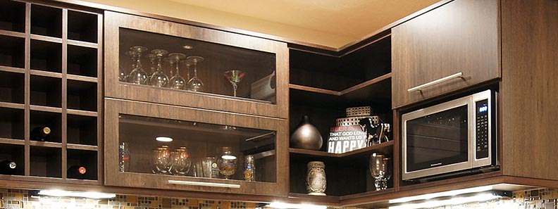 Crystal Cabinets Heartwood Finishes feature in kitchen