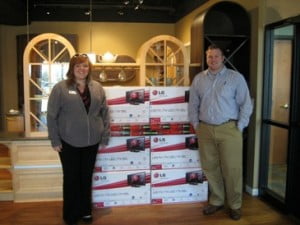 A dozen TVs were donated to HMHC by Western Products