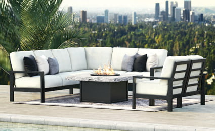 homecrest grace cushion surrounding fire pit