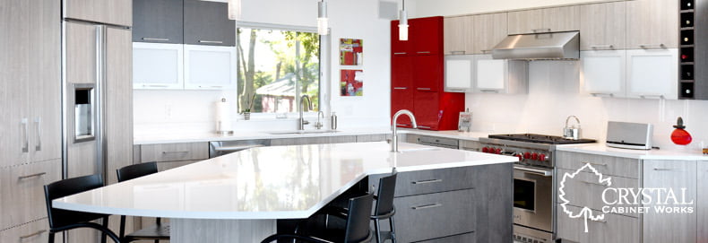 bright kitchen with white cabinets