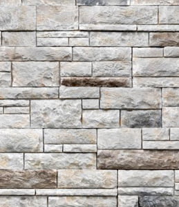 close up of light toned tight-cut Versetta stone siding