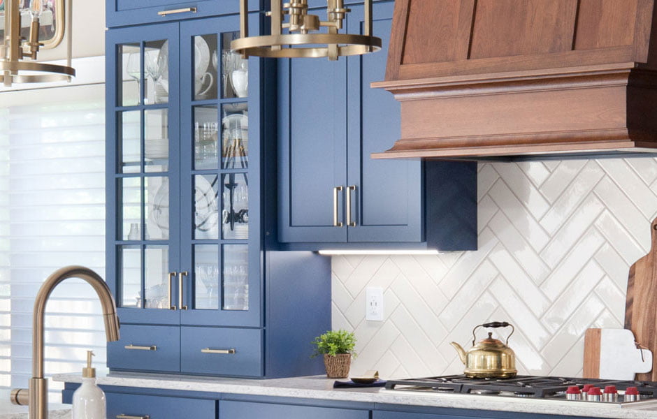 Blue Crystal Cabinets kitchen interior