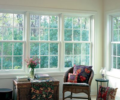 four home interior double hung windows with decorative grilles