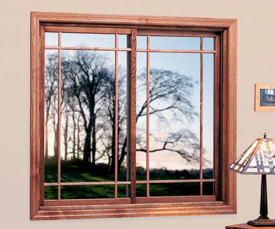 home interior two sliding / gliding windows with decorative grilles