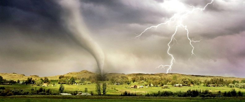 tornado and lightning storm