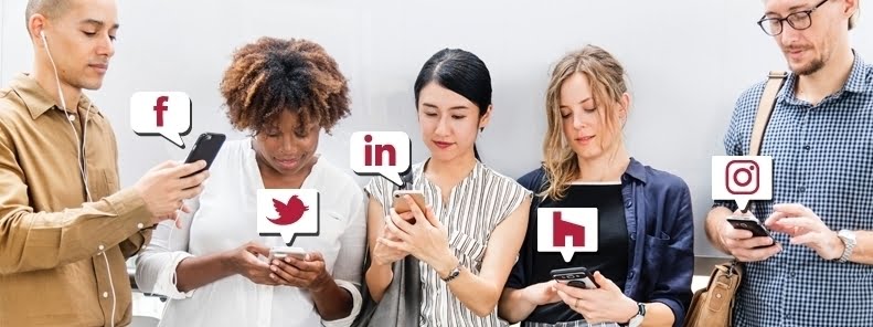 ConnectWithUsPage_791x296 Connect with Western Products People looking at social media on their phones