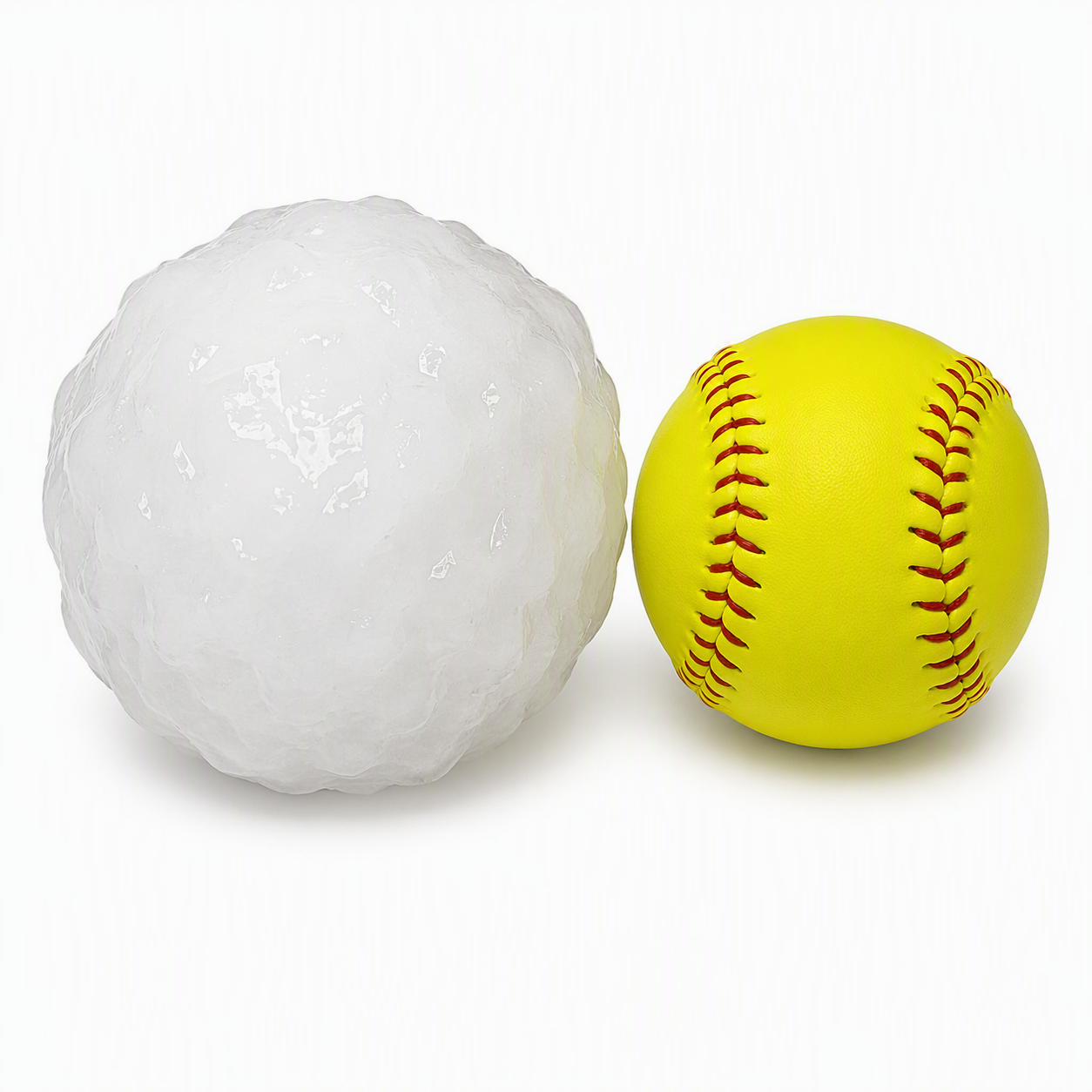 Softball size hail comparison